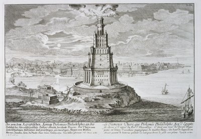 Vuurtoren van Alexandrië, gebouwd door Ptolemaeus de Grote, Egypte, uit 